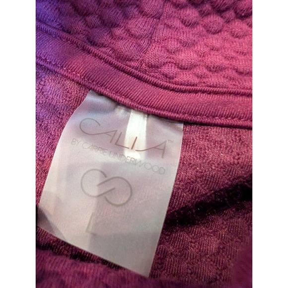 Calia by Carrie Underwood Textured Cowl Neck Sweatshirt Top Burgundy Size Large - Picture 9 of 9
